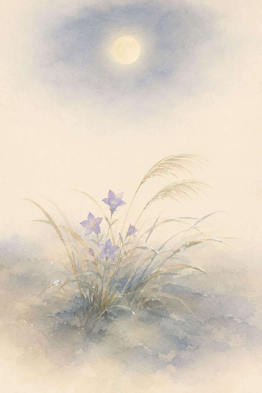 かさねづま 朧月の露草