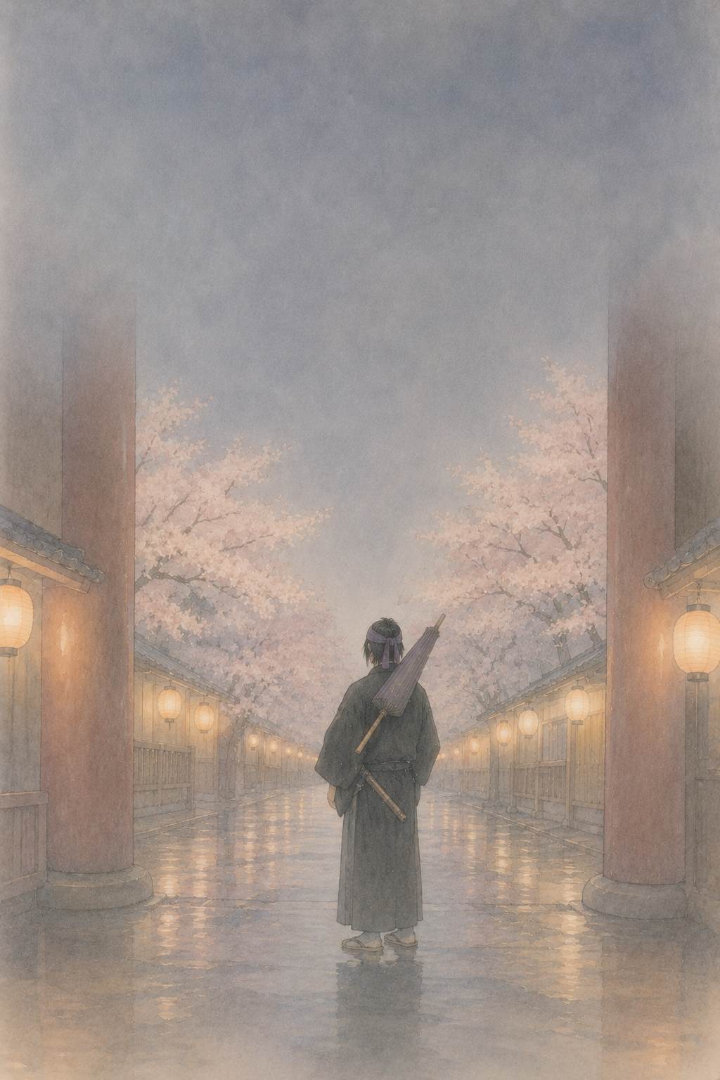 助六 吉原大門の夜桜