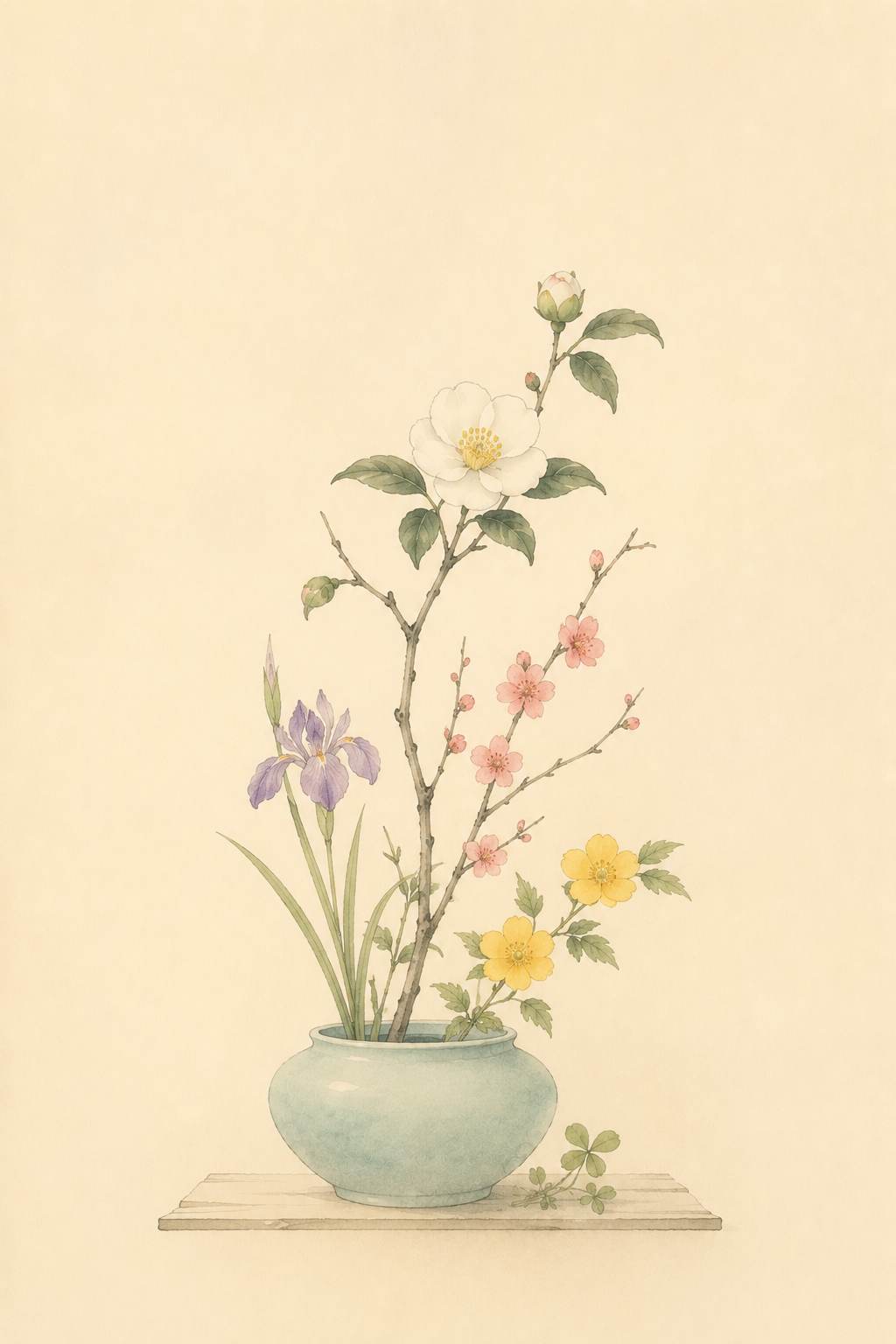 四季三葉草 四季の花の一瓶