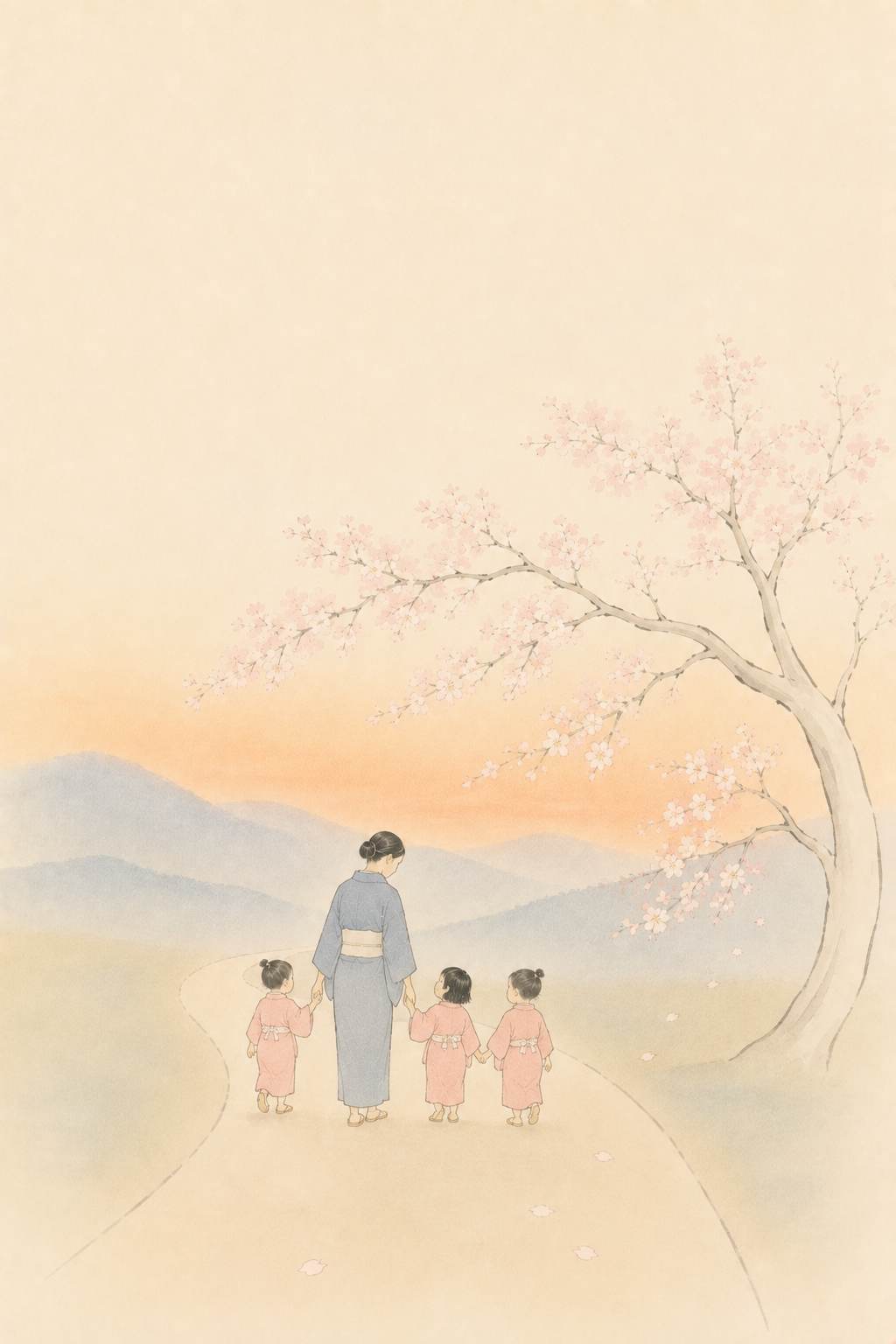 親子草 夕暮れの家路